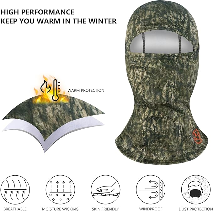 BASSDASH Winter Balaclava Fleece Ski Mask Ninja Hood Neck Warmer Fishing Hunting