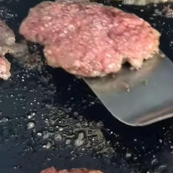 La Cuisine Extra-Wide Spatula Stainless Steel with Wooden Handle for BBQ Flat Top Griddle Blackstone Grill Pancake Smash Burger Tool Hamburger Turner, Heavy-duty 5x6” Stainless Steel, 1 Pound Weight