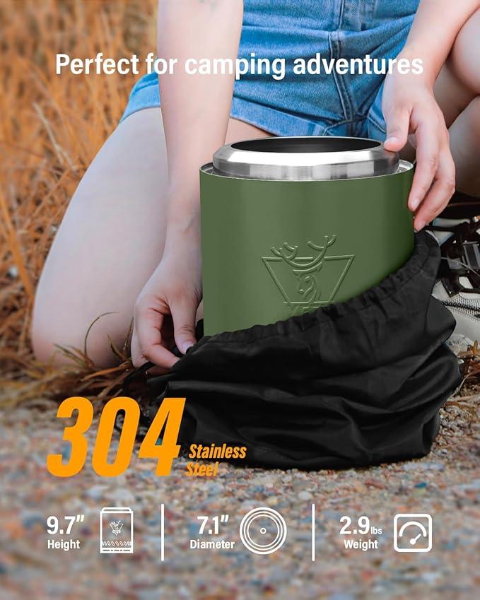 YEFU Tabletop Fire Pit 9.7 x 7.1 in, Low Smoke Camping Stove for Outdoor & Patio, Fueled by Pellets or Wood, Safe Burning Table Top Firepit, with Travel Bag & 2 Mini Sticks & Fireproof Mat, Green