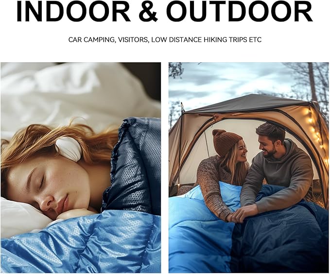 Sleeping Bags for Adults Cold Weather,Portable, Waterproof,Lightweight Sleeping Bag for Tall Girls Boys with Compression Sack for Warm Camping, Hiking, Outdoor & Indoor