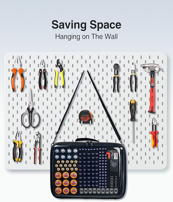 Luxtude Battery Organizer Storage Case with Tester, Clear Battery Storage Organizers Holds, Hard Batteries Holder Organizers, Portable Batteries Case Organizer (Black Large)