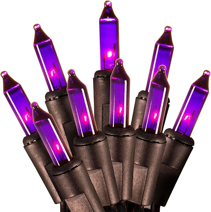 Halloween Decorations Purple String Lights, 21FT Halloween String Lights of Mini Lights, 100 Count Purple Lights Indoor Plug in Outdoor Tree Decorations Party Yard Décor