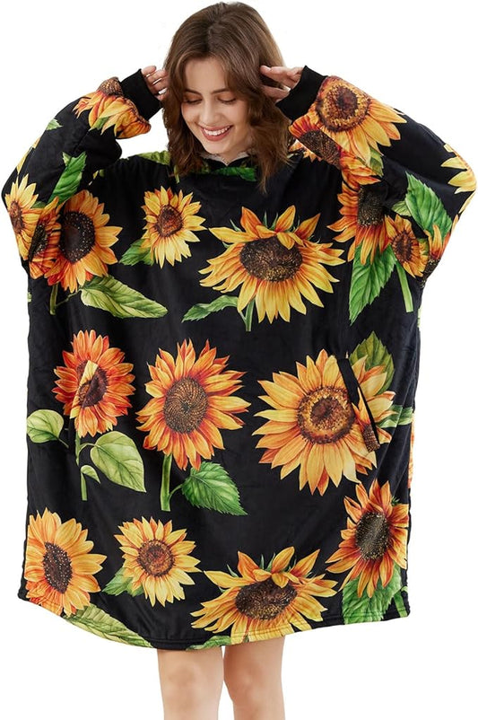 LetsFunny Blanket Hoodie,Oversized Wearable Sherpa Fleece Blanket Sweatshirt,Super Soft Warm Cozy with Giant Pocket,Gifts for Women Men Adults Teenagers Kids, One Size Fits All