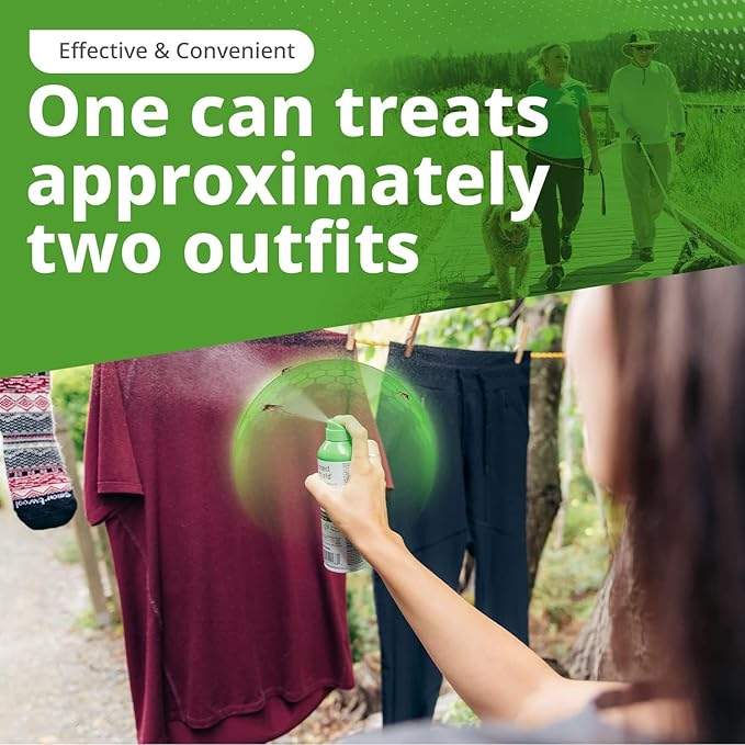 Premium Permethrin Spray - Tick, Flea, Fly, Mosquito, Chigger, Spider & Bed Bug Repellent for Clothing, Gear, Furniture, & Tents, Last up to 60 Days, Clear, 6 Oz Aerosol, Pack of 2