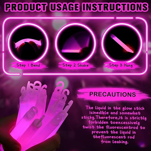Sotiff 48 Pcs Bright 6 Inch Large Glow Sticks Bulk Emergency Glow in The Dark Sticks with 12 Hour Duration for Camping Hiking Outdoor Parties Activities Survival Storms Blackouts (Rose Pink)