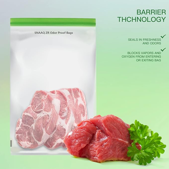 Odor Proof Storage Bags-12ｘ20 Inch, Reusable Double-Tracked Zip Closure Barrier Storage Bags Lock in Odors Keep Contents Fresh and Waterproof, Large No-Odor Bear Bag fit Camping, Hiking, Water Sports and Home Organization（4 Pack）