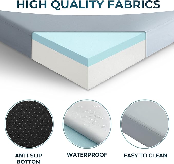 Kingfun Memory Foam Camping Sleeping Pad, CertiPUR-US Camping Mattress Waterproof Roll Up Mattress Guest Bed, Thick Floor Sleeping Mat for Car for Adults with Travel Bag