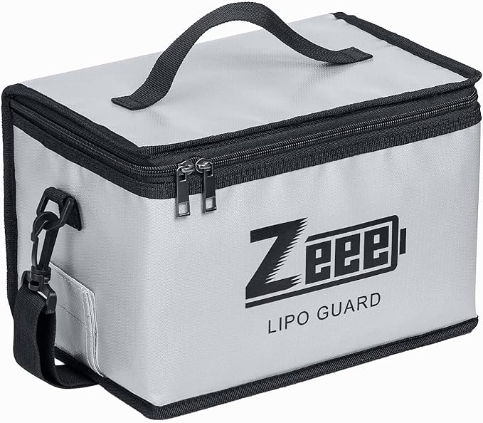 Zeee Lipo Fireproof Safe Bag - Large Capacity Storage Guard Pouch for Charging - 10 Cell Adjustable (10.6x6.7x6.7in)