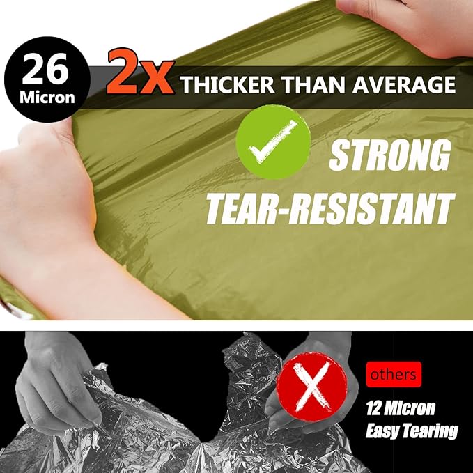 Frelaxy Emergency Blanket 2-Pack/4-Pack, Extra-Thick Extra-Large Space Blankets with Whistles, Storage Pouchs, and EVA case, 83" x 60"