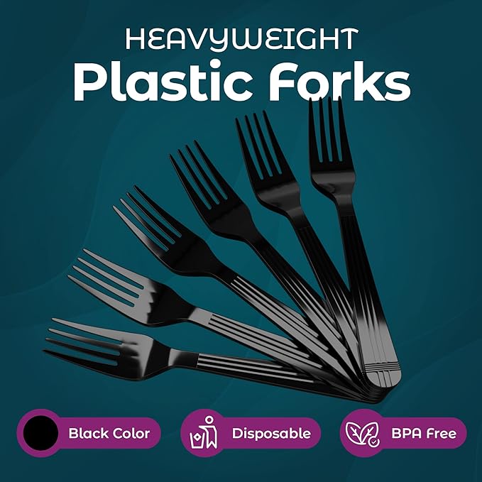 Plastic Forks Heavy Duty - Forks Plastic Disposable Utensils - Plastic Cutlery For Parties, Celebrations And Events Pack Of 500