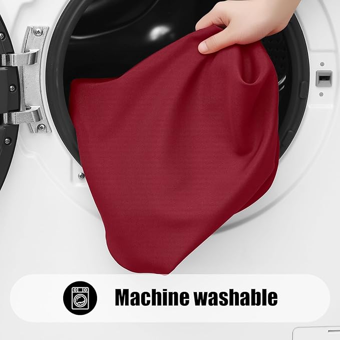 Smiry 2 Pack Rectangle Picnic Table Cloth, Waterproof Elastic Fitted Tablecloths, Washable Polyester Rectangular Patio Table Cover for Camping, Indoor and Outdoor (Wine Red, 30"x72")