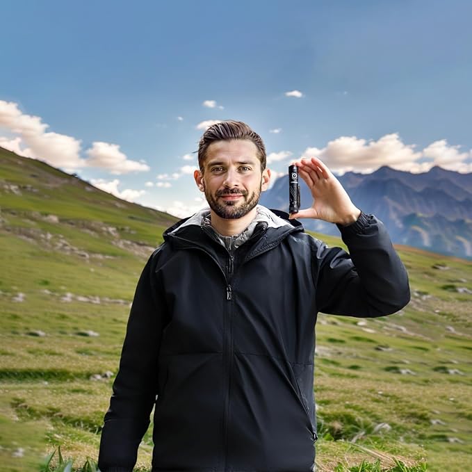 Pocket Flashlight Rechargeable LED Light - Sofirn SR12 Small Flashlights Powerful, Bright EDC Light, 1300ft Long Throw Magnetic Flashlight High Lumens, IP68 Waterproof, Simple UI, Compact for Outdoor