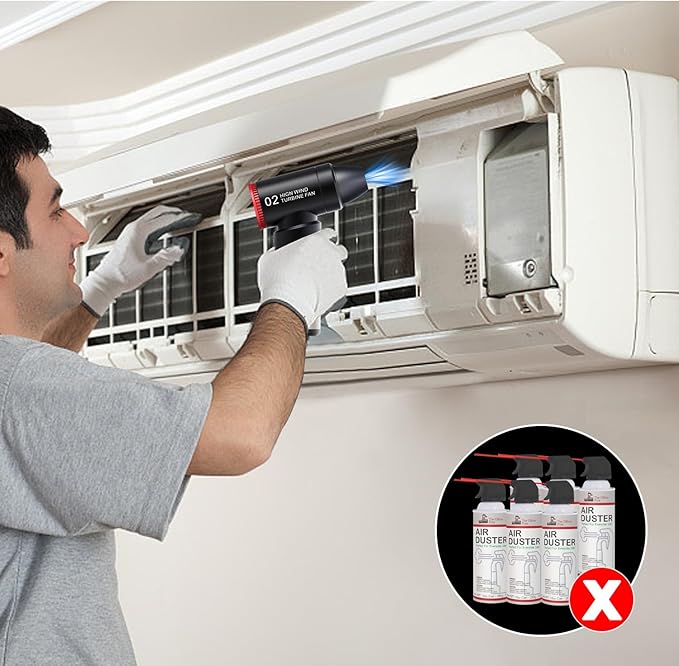 Powerful 110000RPM Electric Air Duster, Portable 3-Speed Cordless Blower with Blow & Exhaust Mode for Fast Car Drying, Deep Keyboard Cleaning, Air Conditioner, Camping Gear, Inflatables & BBQ