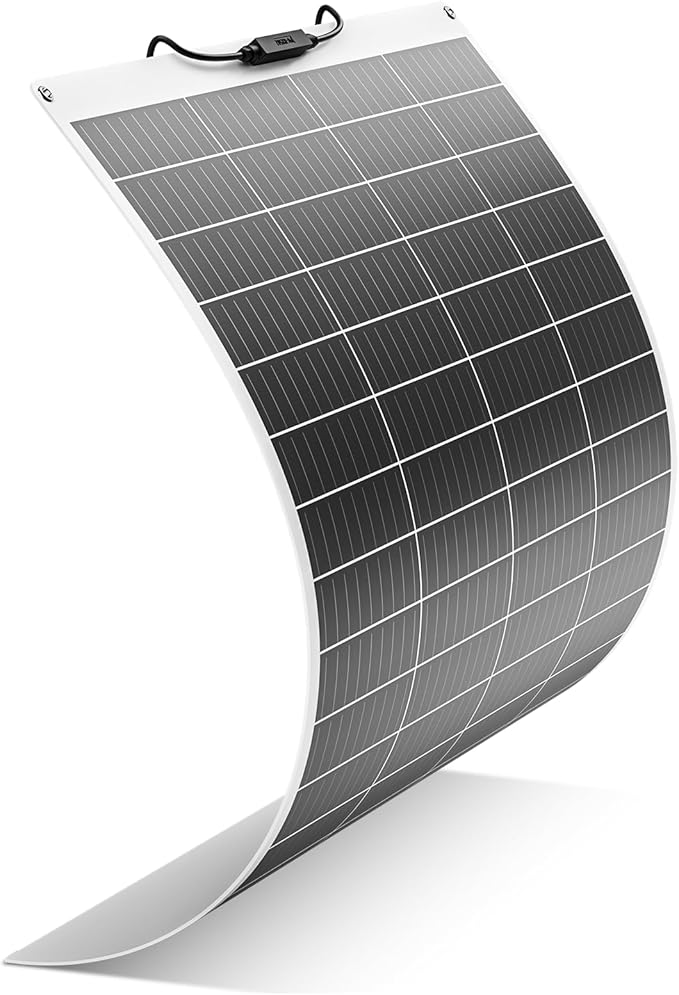 Flexible Solar Panel 200W 23.5% High Efficiency Solar Panels 9BB 12V Monocrystalline Lightweight Module for Off-Grid RV Camping Boat Van Cabin