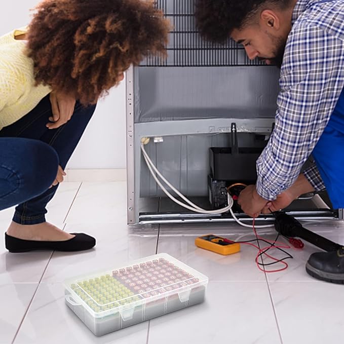 Battery Storage Organizer Case, Battery Vault Box Holder Container for 134pcs AA AAA Batteries, Garage Organization Carrying Bag Fits Home Kitchen Warehouse (Batteries Not Include)