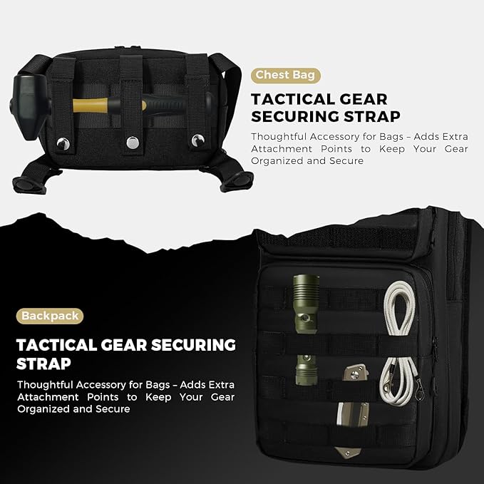 Tactical Hydration Backpack with 2L Water Bladder and Front Small Tactical Pouch, Outdoor Water Backpack for Men Women, Sports Hydration Pack for Hiking, Cycling, Climbing