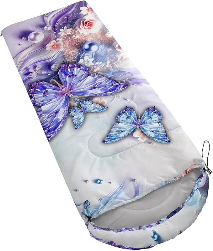 AILONEN Outer Space Astronaut Camping Sleeping Bags,Lightweight & Waterproof,3 Season Warm & Cool Weather,Cartoon Sleeping Bags for Kids,Boys Girls Travelling,Outdoors