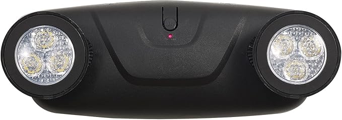 TANLUX LED Emergency Lights with Battery Backup, Adjustable Two Head Commercial Emergency Lights, UL Listed, AC 120/277V, Hardwired - 1 Pack(Black)