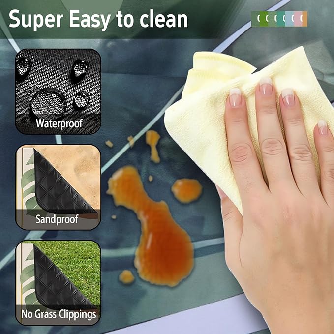 Extra Large Picnic Outdoor Blanket 60''x80'' Boho Plant Waterproof and Sandproof Picnic Mat for Beach Foldable Camping Accessories for Grass Lawn Park