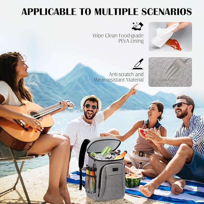 Tuwubi Cooler Backpack 35/42 Cans, Backpack Coolers Insulated Leak Proof for Men Women, Waterproof Soft Sided Lunch Camping Beach Travel Ice Chest Backpack Cooler Bag