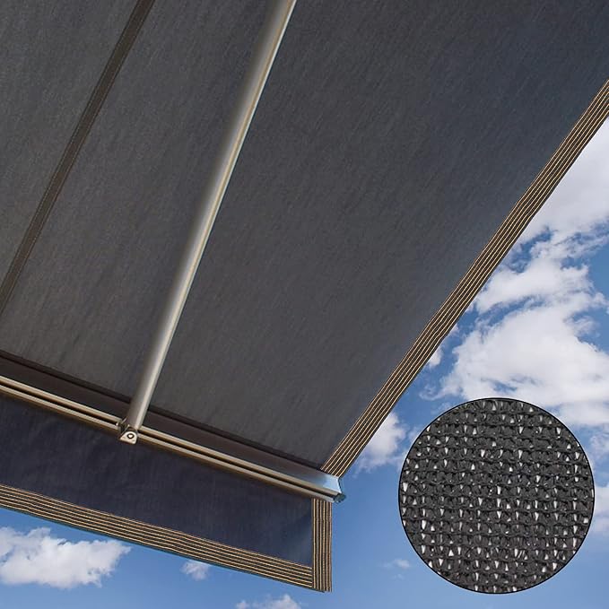 winemana 70% Black Shade Cloth, 12 x 6 FT Durable Mesh Tarp with Grommets, Resistant Garden Sun Shade Netting with Taped Edge for Plant Cover, Greenhouse, Patio, Tomatoes, Chicken Coop, Barn Kennel