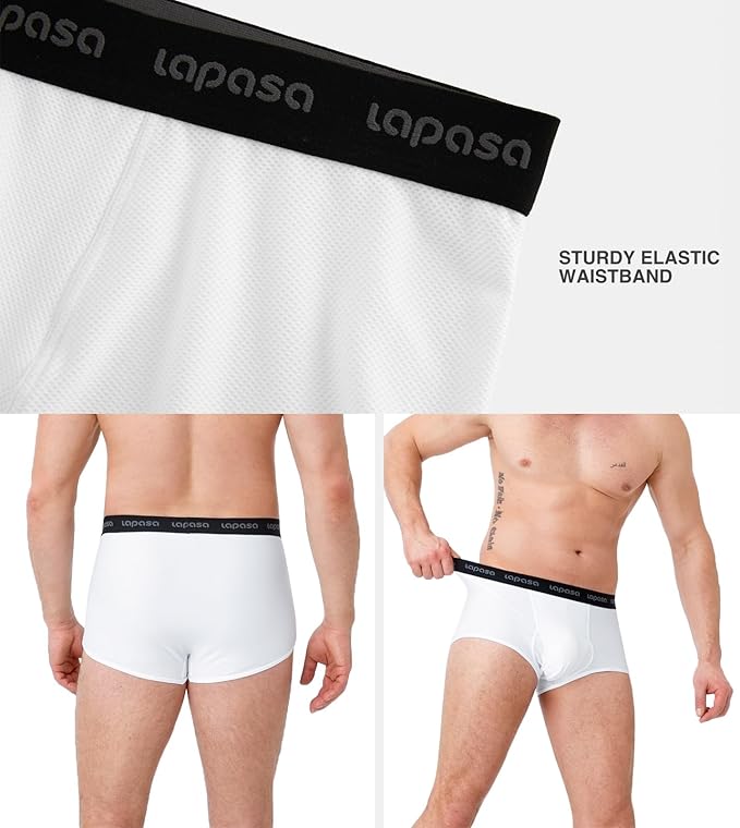 LAPASA Men's Quick Dry Travel Underwear, Terraversal Series Mesh Breathable Trunks/Boxer Briefs/Boxers (2 & 3 Packs)