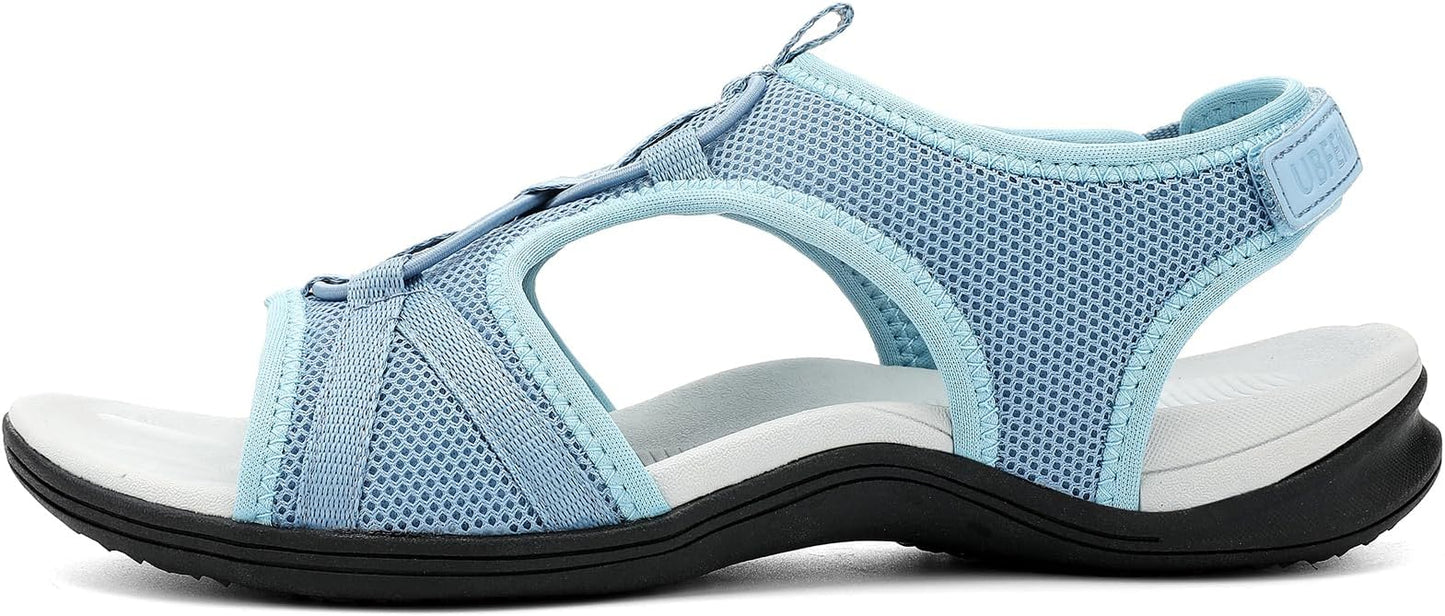 UBFEN Womens Hiking Sandals Comfortable Walking Sandals Summer Sport Breathable Arch Support