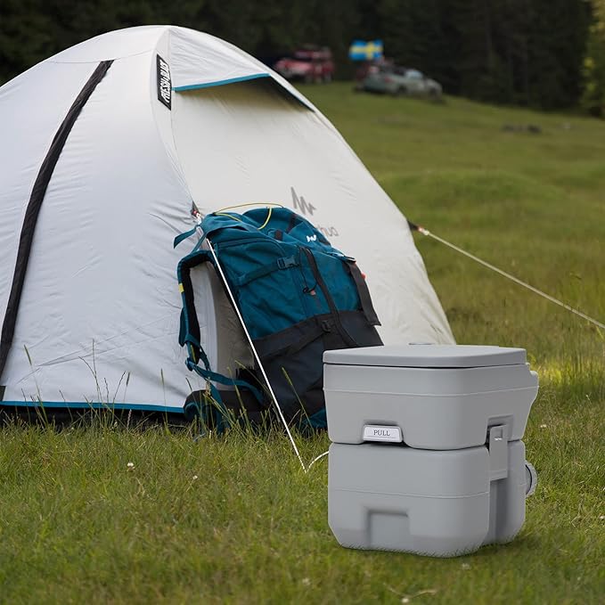 JAXPETY Portable Toilet with Carry Bag, Camping Toilet 5.3 Gallon Waste Tank Porta Potty, Leak-Proof Indoor Outdoor Toilet for RV, Travel, Boating, Fishing