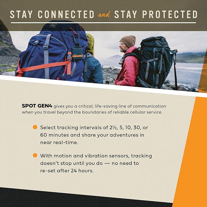 Spot Gen 4 Satellite GPS Messenger | Handheld Portable GPS Messenger for Hiking, Camping, Outdoor Activities | Globalstar Satellite Network Coverage | Subscription Applicable