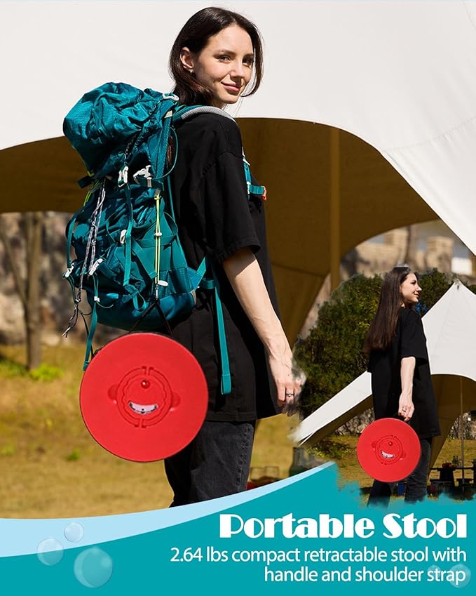 18-inch Heavy Duty Collapsible Stool - 800 lbs Capacity, 2.6 lbs Lightweight Portable Folding Stool for Camping, Travel, Music Festivals and Other Outdoor Events