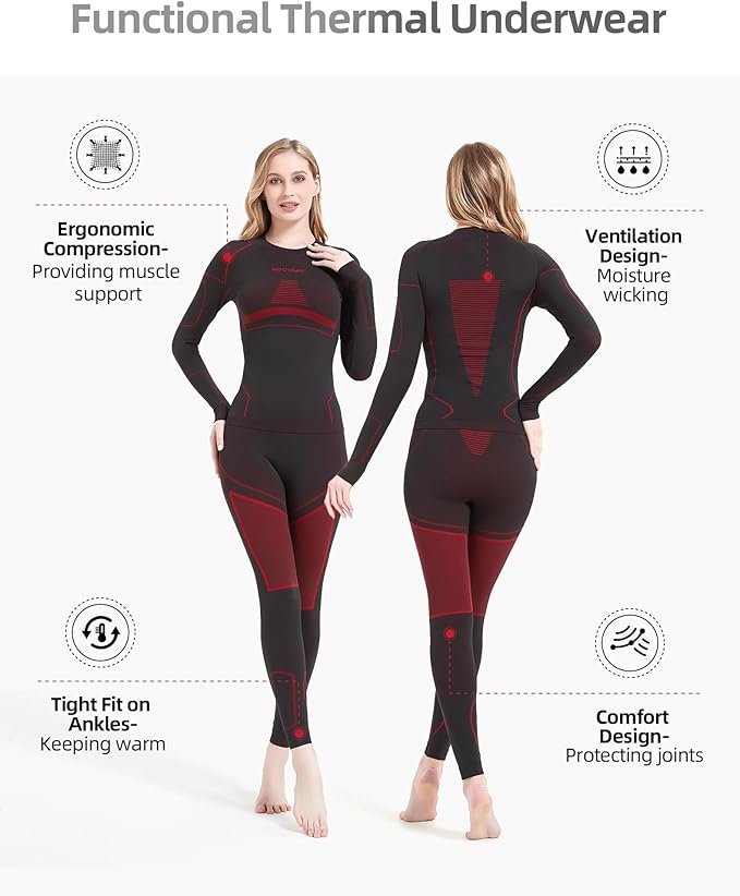 NOOYME Thermal Underwear Base Layer for Women, Long Johns for Cold Weather