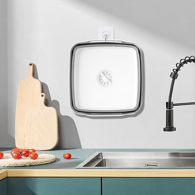 2 Packs Collapsible Dish Basin 2.4Gal Bottle Washing Basin Collapsible Wash Basin for Baby Bottles Portable Camping Sink with Drain Plug Plastic Space-Saving Dish Tub for RV Kitchen Beverage Tub