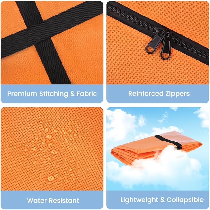 6 Pack Moving Bags Heavy Duty Extra Large, Moving Supplies&Boxes with Reinforced Zippers and Handles, College Clear Packing Bags for Moving Clothes, Storage Bags Moving Totes Camping Essentials