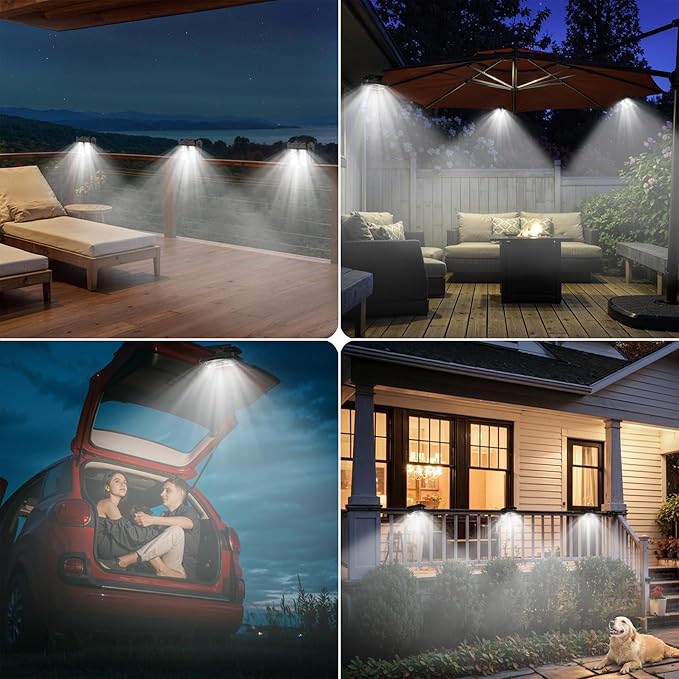 Tryme Small Solar Lights for Chain Link Fence, Outdoor Motion Sensor Clip-on Solar Lights for Garden, Gate, Deck, Step, Patio, Camping, Waterproof, 2 Pack