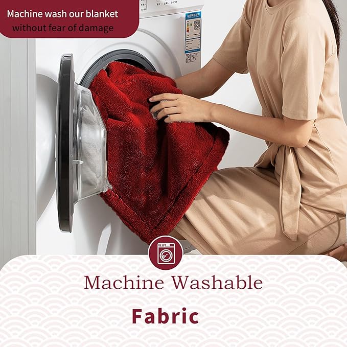 Waterproof Twin Size Blankets for Bed 60'' x 80'', Stain Proof Bed or Couch Cover, Water Resistant Mattress or Furniture Protector Large Size for Twin, Queen, King Beds(Red)