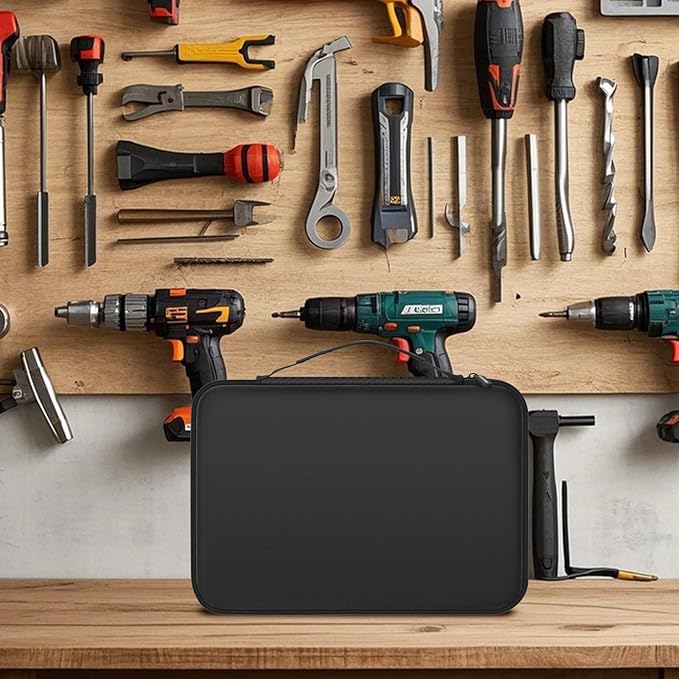 Battery Organizer Storage Case with Tester, Batteries Holder Box Carrying Container Bag, Garage Vault Organization Holds 162+ Battery Variety Pack AA AAA AAAA C D 9V 3V Lithium(No Batteries) (Black)