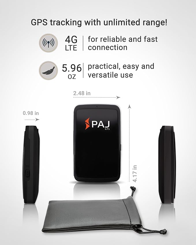 PAJ Allround Finder 4G - Real-Time GPS Tracking for Cars, Motorcycles, Kids & Seniors - SOS Button, Voice Messages & Up to 40-Day Battery for Safety & Security