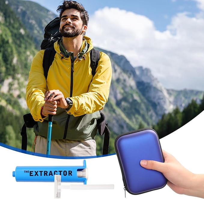 Snake Bite Kit Bee Sting Kit Venom Extractor Suction Pump Emergency Sting Bite Kit First Aid Supplies for Backpacking Camping and Hiking