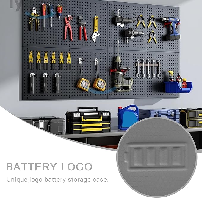 Battery Storage Case for AA AAA Button Cells, Battery Organizer Case, for 3 Batteries Variety Pack 88 Batteries Mesh Bag (Batteries Not Included) (GREY)