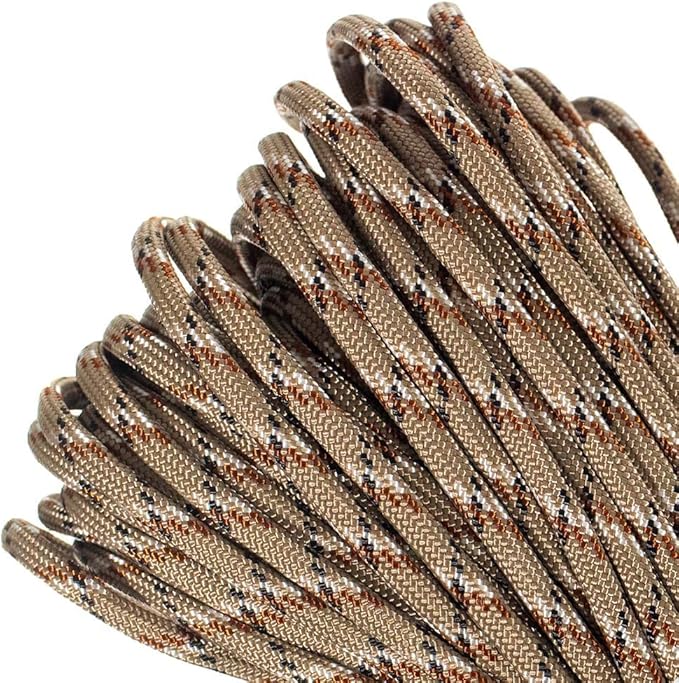 Paracord Planet Genuine Type III 550lb Paracord – Nylon Cord in Solid, Multi, and Reflective Colors – 25+ Colors and Length Options of 10', 25', 50', and 100'