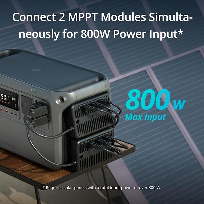 DJI Power 1000 Portable Power Station, 1024Wh Solar Generator with 1x 100W Solar Panel, 4000-Cycle-Life LFP(LiFePO4) Cell, 70-Minute Fast Charging, 2200W Stable Output,Solar Generator for Home Backup