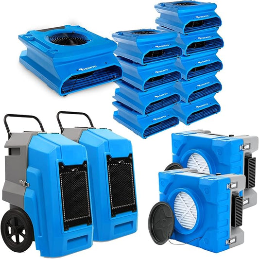 MOUNTO Water Damage Restoration Combo Package Deals (10xAir Mover, 2x Air Scrubber, 2x LGR Dehumidifiers)
