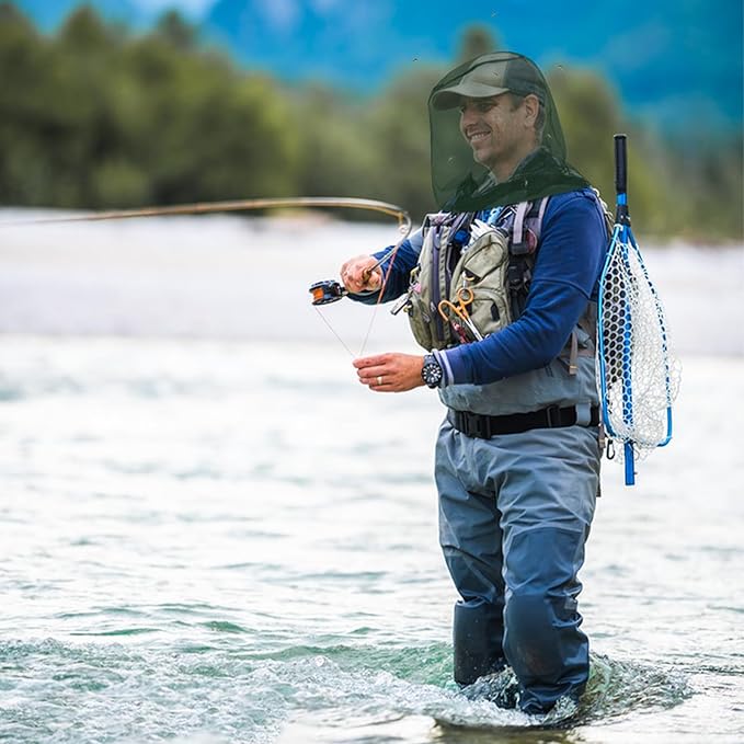 South to East Premium Mosquito Head Net for Insect, 2 Pack, Fly & Bug Protection | Ultra Large & Long, Extra Fine Holes for Camping, Hiking, Fishing, Gardening, Safari, Fits All Hats, Green