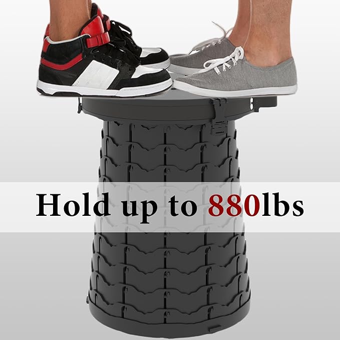 ALEVMOOM XXL Portable Toilet for Camping,880lbs Capacity,19.7" H Adjustable Portable Toilet with 7 Garbage Bags,Porta Potty for Adults,Collapsible Luggable Loo for Camping/Travel/Hiking/Car