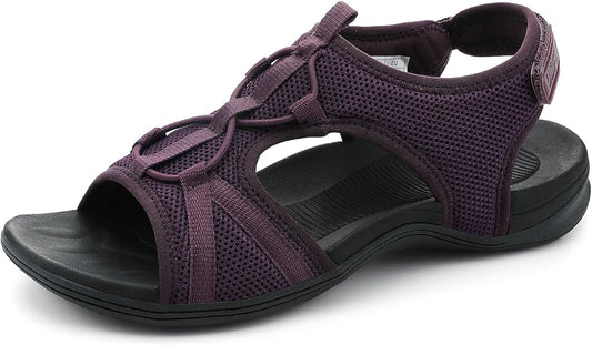UBFEN Womens Hiking Sandals Comfortable Walking Sandals Summer Sport Breathable Arch Support