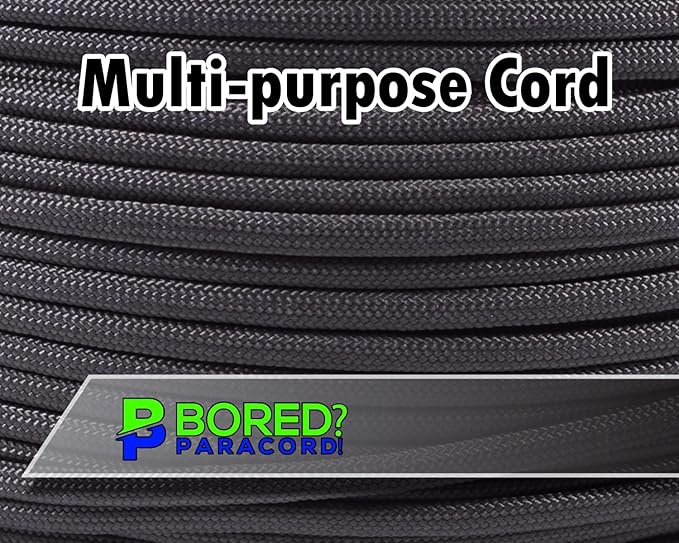BORED? PARACORD! 550 lb Paracord - Ideal for Crafting, Camping, DIY Projects, Active & Military Outdoors - Strong Survival Rope - Tactical Parachute Cord Type III - Tan 50 Feet