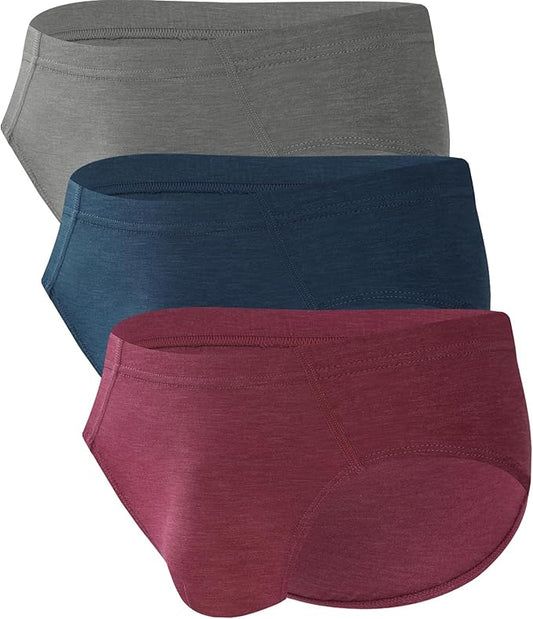 BAMBOO COOL Men's Underwear Briefs Fabric Covered Waistband Underwear Breathable Briefs with 3D Pouch Tagless Panties for Men