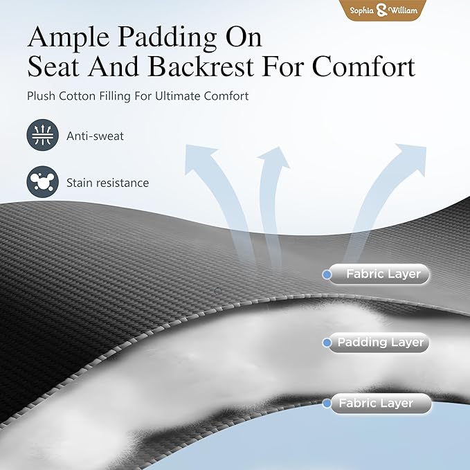 Sophia & William Oversized XL Zero Gravity Recliner Chair Set of 2 Padded, Folding Reclining Lounge Chair with Wide Armrest and Cup Holder, Support 400 LBS, Black