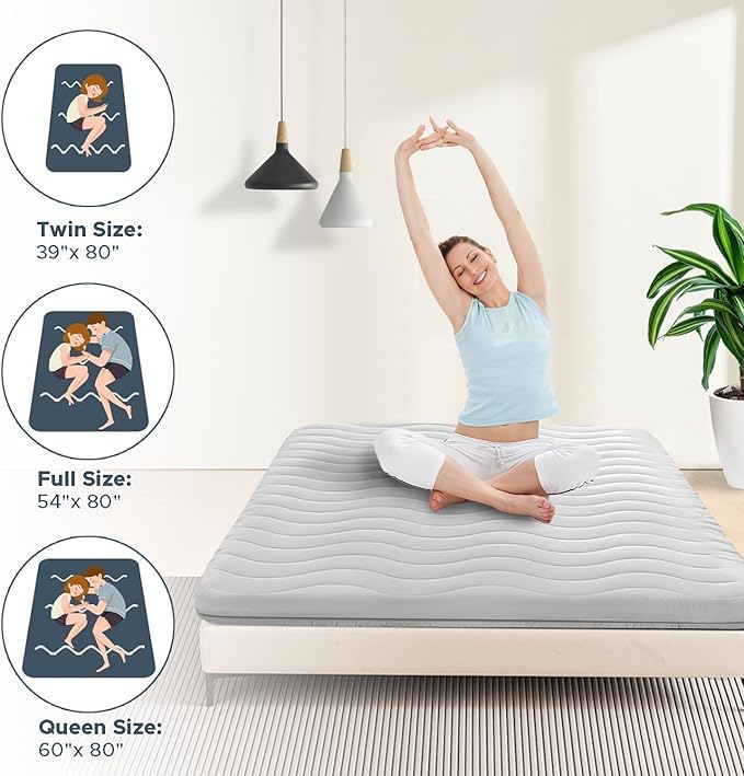 Japanese Floor Mattress, 100% High Density Comfortable Foam, 4" Thicken Foldable Mattress Tatami Mat Sleeping Pad, Ideal for Comfort and Support, Kids Floor Lounger Pillow Bed Sofa (Twin）