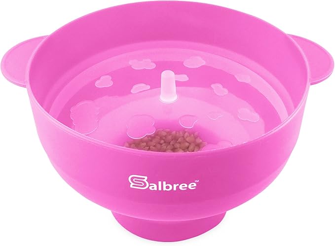The Original Salbree Collapsible Silicone Microwave Popcorn Popper Maker Machine, Microwavable Bowl Holds 16 Cups, Uses Hot Air and Oil Always Optional - The Most Colors Available (Pink)